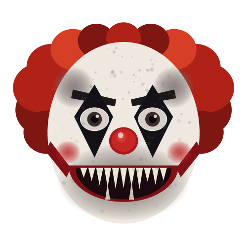 Scary clown face